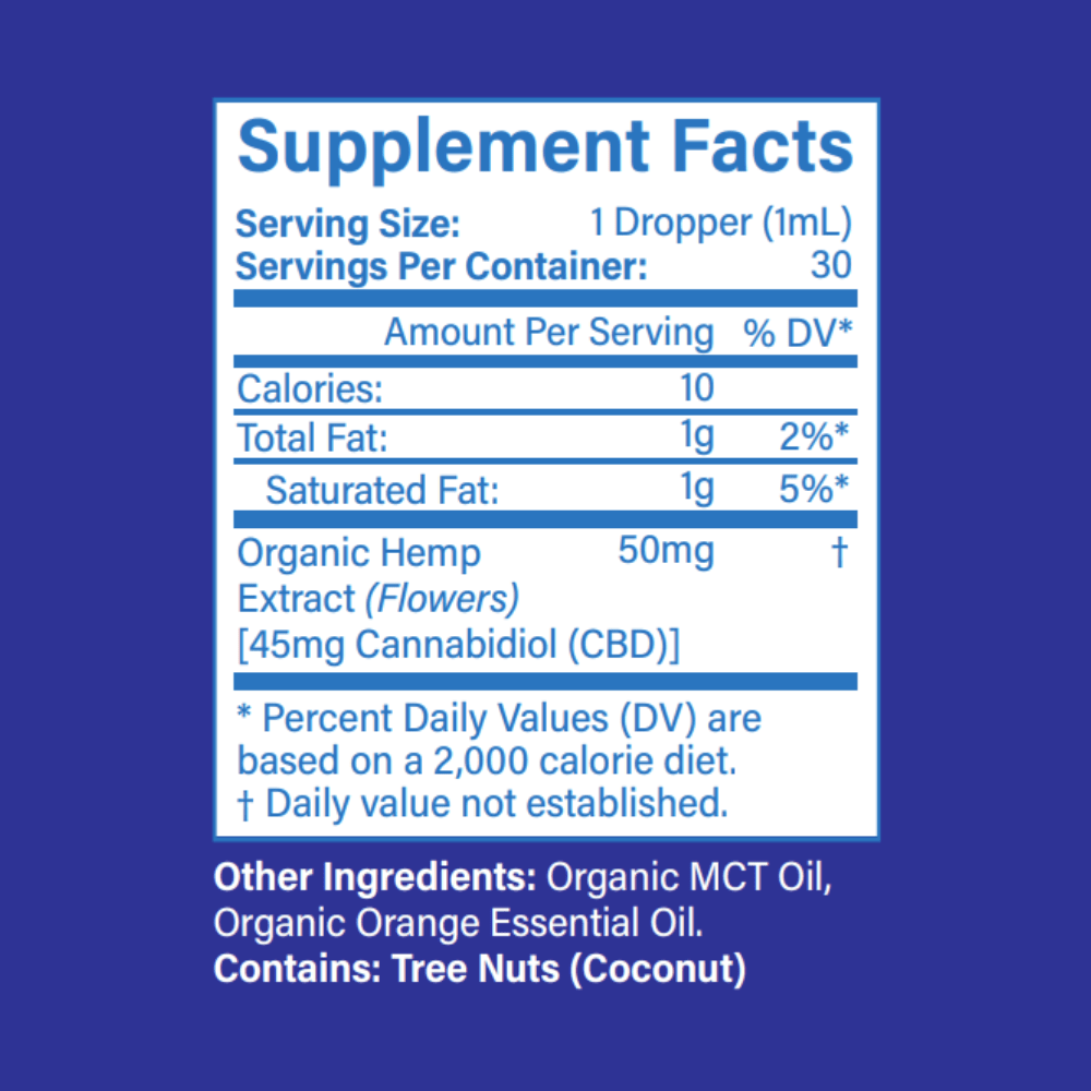 Orange Broad Spectrum oil Ingredients